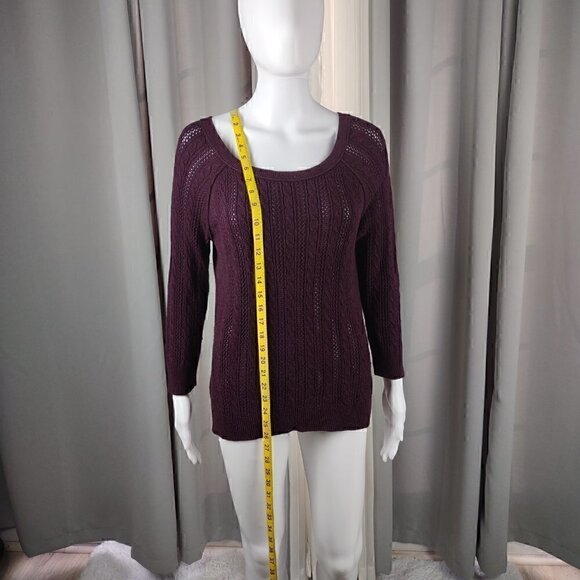 American Eagle Dark Purple Cotton Blend Knit Pullover Sweater Size SP - Picture 5 of 10